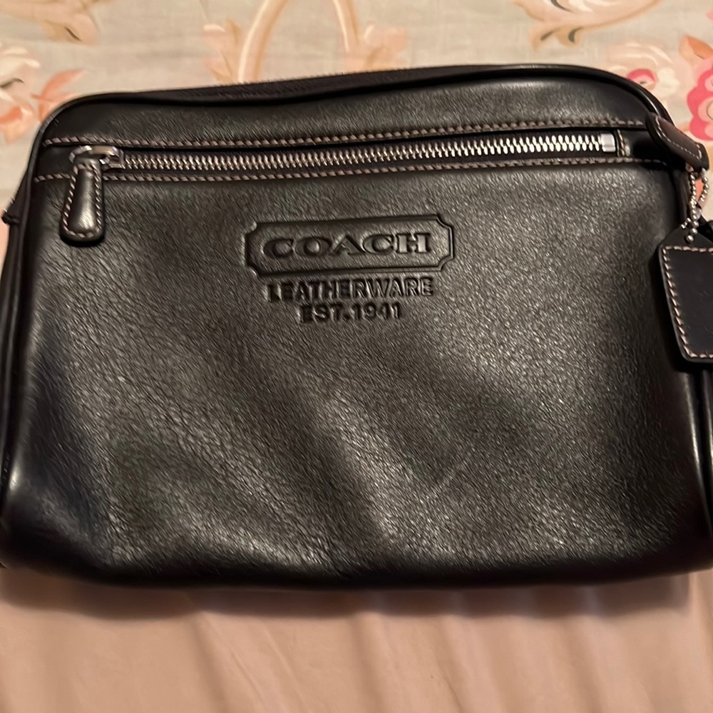 Black COACH clutch bag or small toiletry case